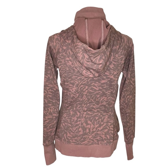 ATHLETA TRIUMPH PRINTED HOODIE 
Purple Zip-Up Hoodie Thumbholes Activewear Sz M - Picture 5 of 14
